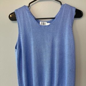 Handloomed periwinkle tank